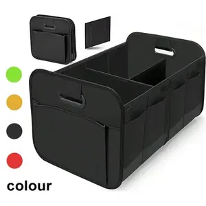 Foldable Car Trunk Storage Box, Large Capacity Waterproof Oxford Fabric Trunk Organizer, Heavy Duty Portable Storage Container Fit for Sedan SUV Van Automotive Interior Accessories