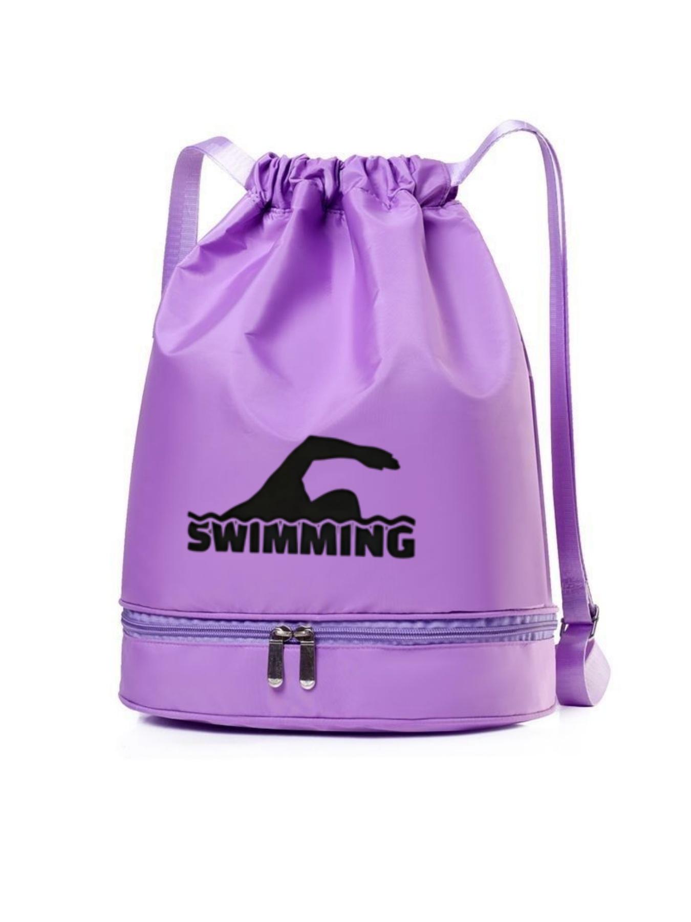 Swim Action Print Backpack, Fashionable Simple Crossbody Bag, Adjustable Strap, Separate Compartment, All-Season Design, Ideal Gift