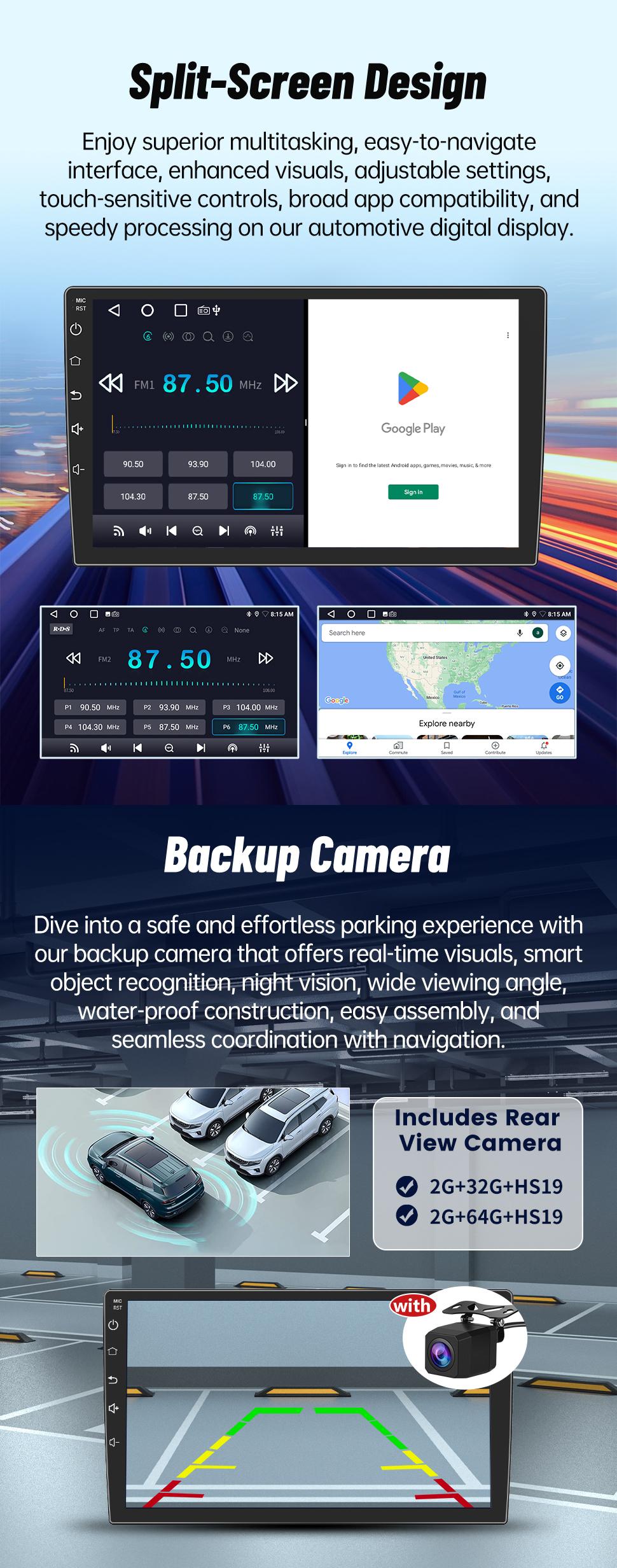 Car Stereo for GMC Chevy Silverado 2007-2013 touch screen has Android Auto Wireless Carplay, Bluetooth WIFI supports GPS Navigation