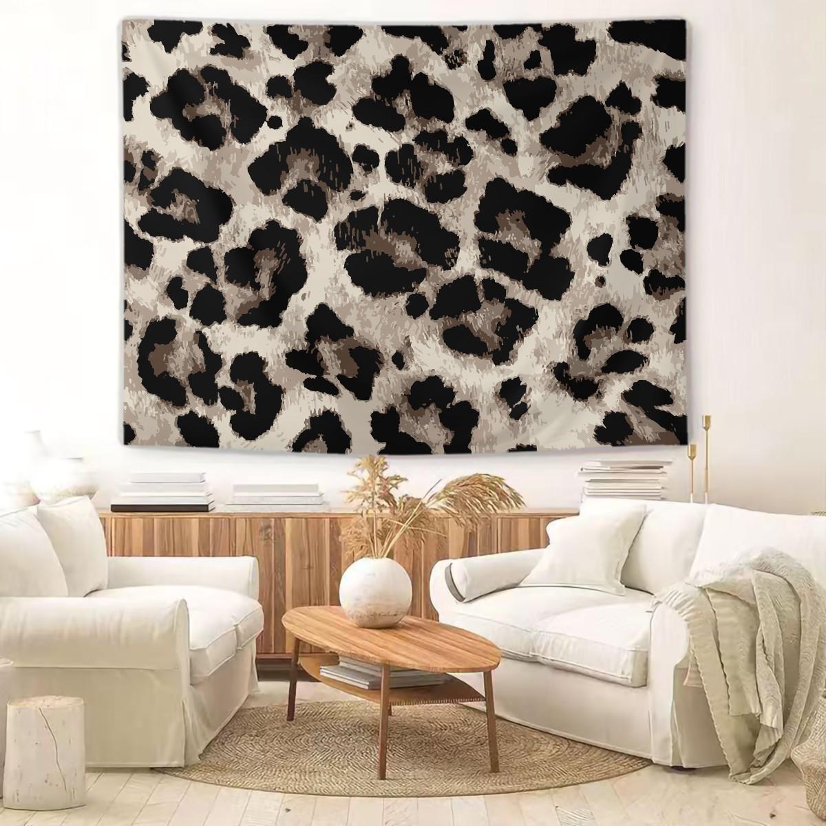 Wild Texture Leopard Print Tapestry, Premium Flannel with Great Drape,  Nails Trendy Vibes as Binge-Watching Backdrop or Accent Wall Decor, Ideal Gift