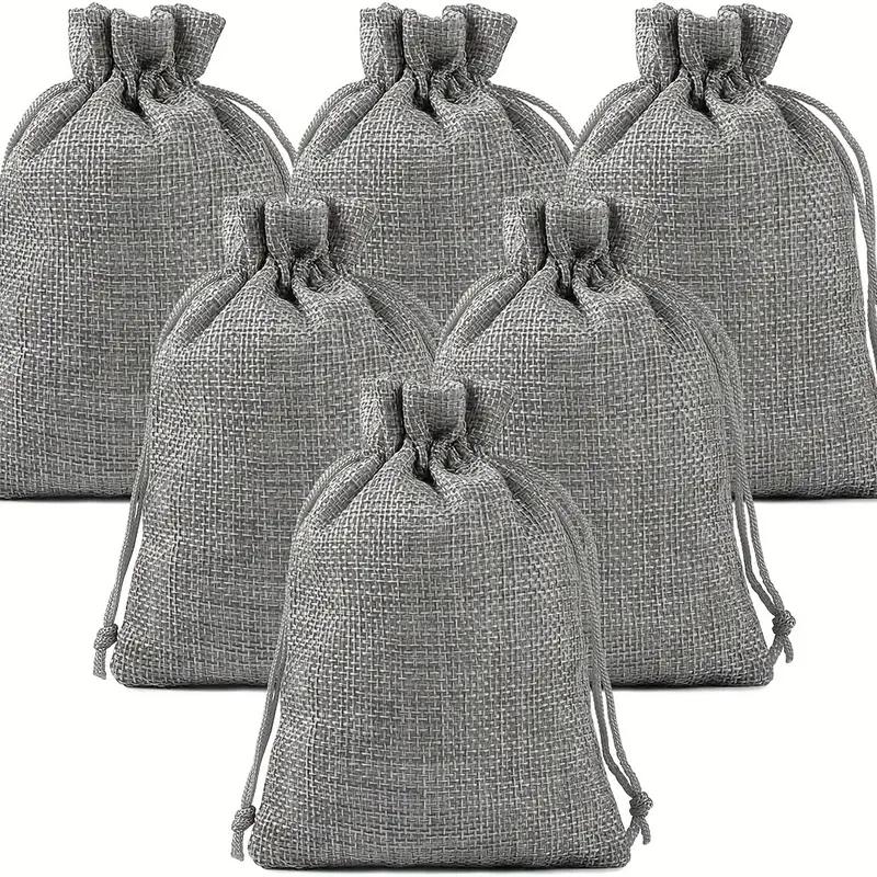 Stylish Burlap Jewelry Bags with Drawstring, 50pcs Set for Gift Wrapping & DIY Crafts, Perfect for Christmas Parties & Holiday Gifts