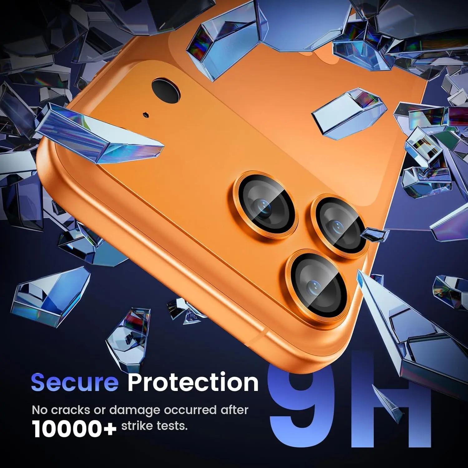 Metal Frame Camera Lens Protector for iPhone 17 Pro & Pro Max - 1-Piece Tempered Glass, Scratch-Proof Smartphone Accessory for Cellphone Devices