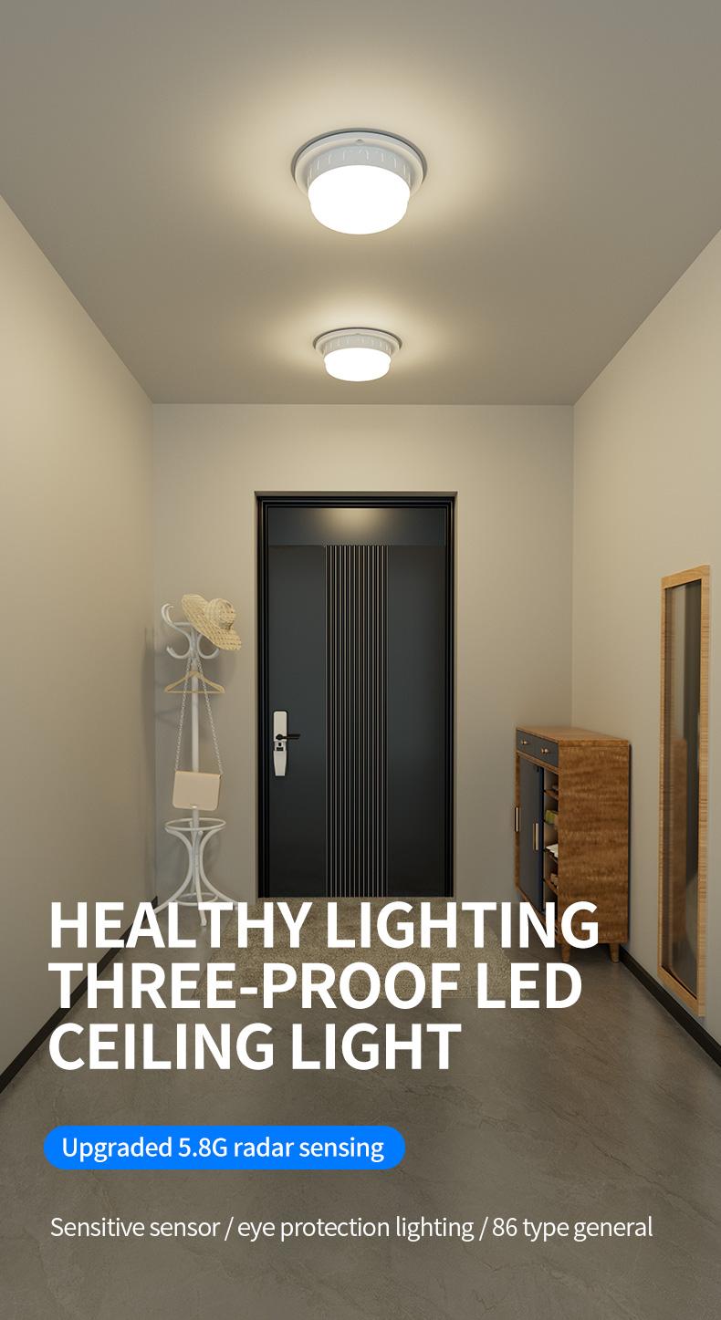 Smart LED Voice-Controlled Light, Public Hallway Corridor Home Radar High Sensitivity Sound-Light Sensor Integrated Lamp