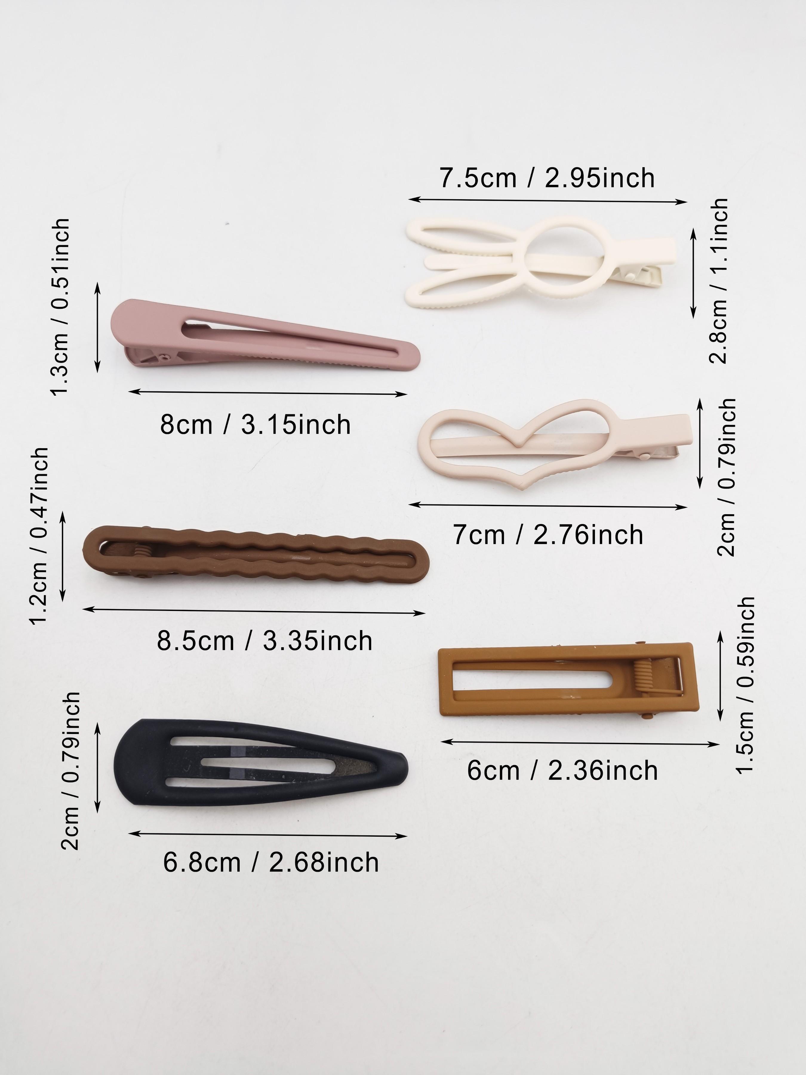 1 Pack 6 Pcs Coffee Color Frosted Duckbill Hair Clips, Metal Material, Cute Style, Various Sizes and Shapes, All Seasons Accessory