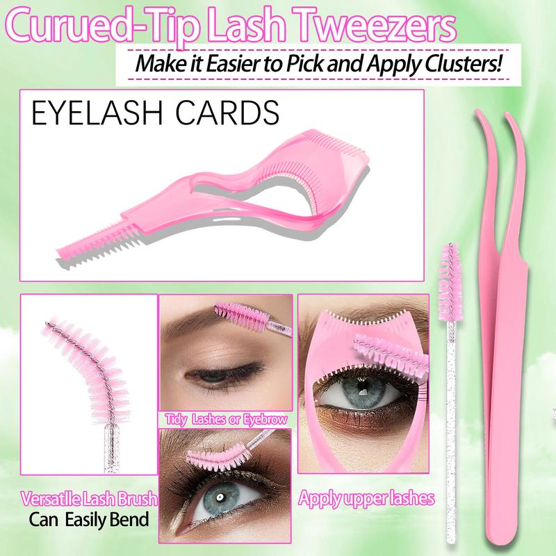 YIDUO Lash Clusters Kit Gift Packs 1846Pcs Mix Styles Lash Clusters Kit, Volume/ Mega/ Full/Spikes/Bottom Eyelash Clusters Extensions Kit With Bond and Seal makeup tools with Everything You Need for Beginners and Proficient, DIY at Home, Cosmetic