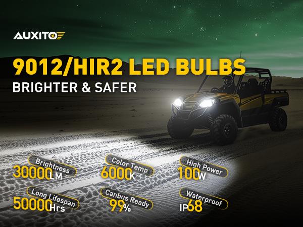 AUXITO 9012 HIR2 Bulbs, 30000LM High Bright 6000K Cool White, CanBus Ready Driving Light with 16000RPM Cooling Fan, Plug-N-Play Halogen Raplacement for 9012 HIR2 Fog Light, Pack of 2 AUXITO 9012 HIR2 Bulbs, 30000LM High Bright 6000K Cool White, CanBus Ready Driving Light with 16000RPM Cooling Fan, Plug-N-Play Halogen Raplacement for 9012 HIR2 Fog Light, Pack of 2