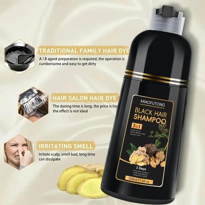 3-In-1 Hair Dye Shampoo, 1/2 Boxes with Natural Extracts, Moisturizing Nourishing Hair Dye Shampoo, Professional Hair Care & Styling for Men and Women