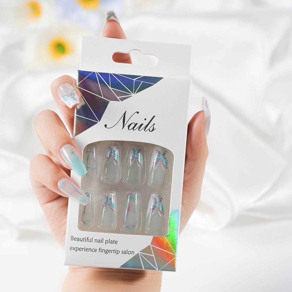 12pcs Detachable Nail Art Stickers, Innovative Butterfly Design, Gradient Color Series, Fashionable Nail Accessories, Easy to Apply