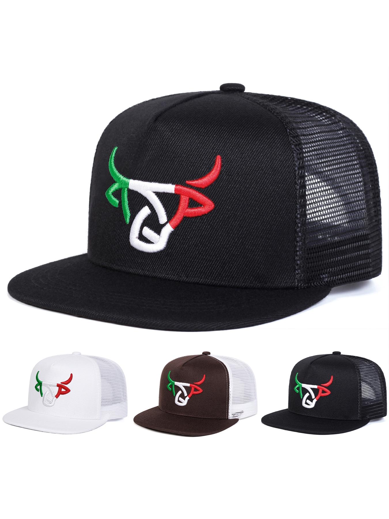 Unisex Geometric Baseball Cap, Graphic Trucker Hat, Adjustable Sun Protection Hat, Casual Fitted Outdoor Travel Beach Vacation Headwear for Men Women, Animal Print Snapback