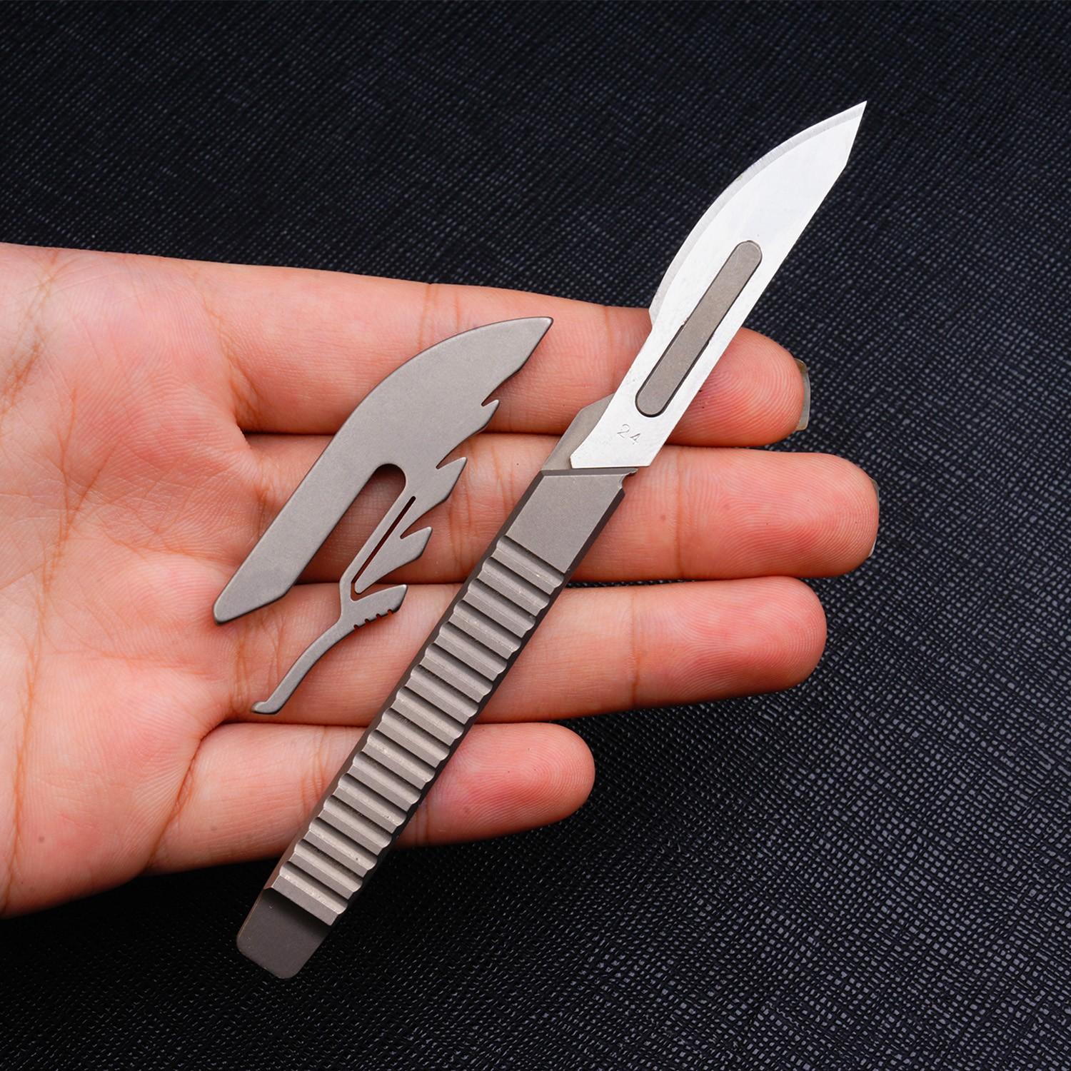 DIY Knife Set with Titanium Alloy Handle, Ergonomic Grip, Durable and Replaceable Blades, Ideal for DIY Projects and Crafts, High-Quality Tools