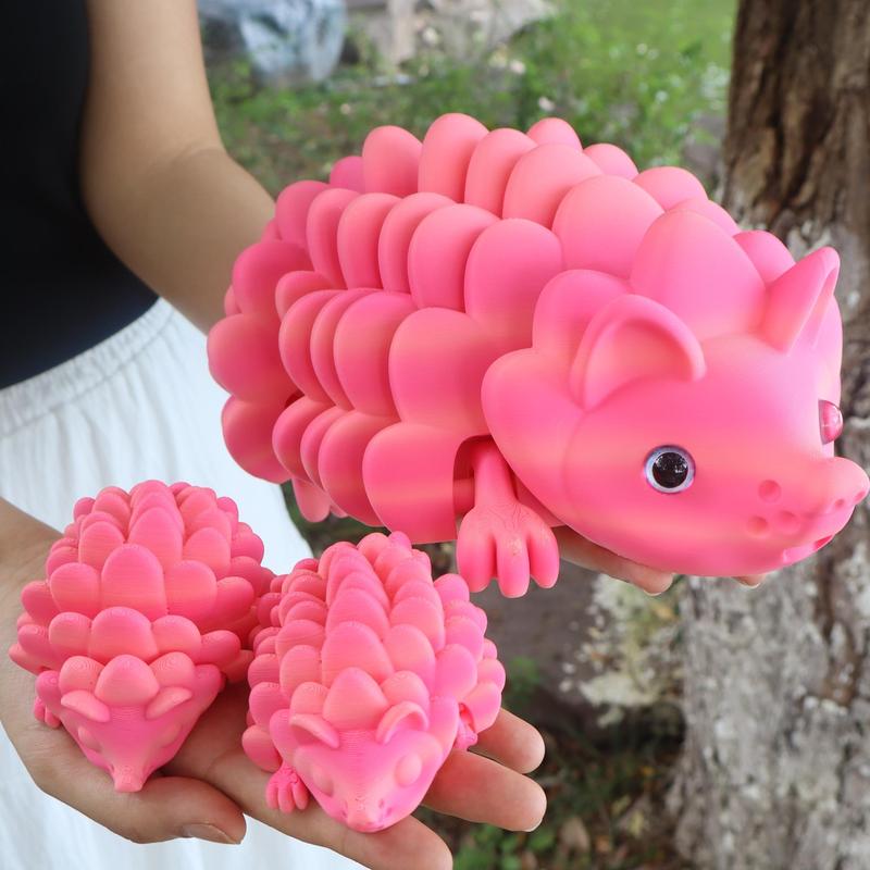 3D Printed Hedgehog Figurine Set, 3-Piece Design, Ideal for Collectors & Decorations, Vibrant Colors, Perfect Gift for Animal Lovers