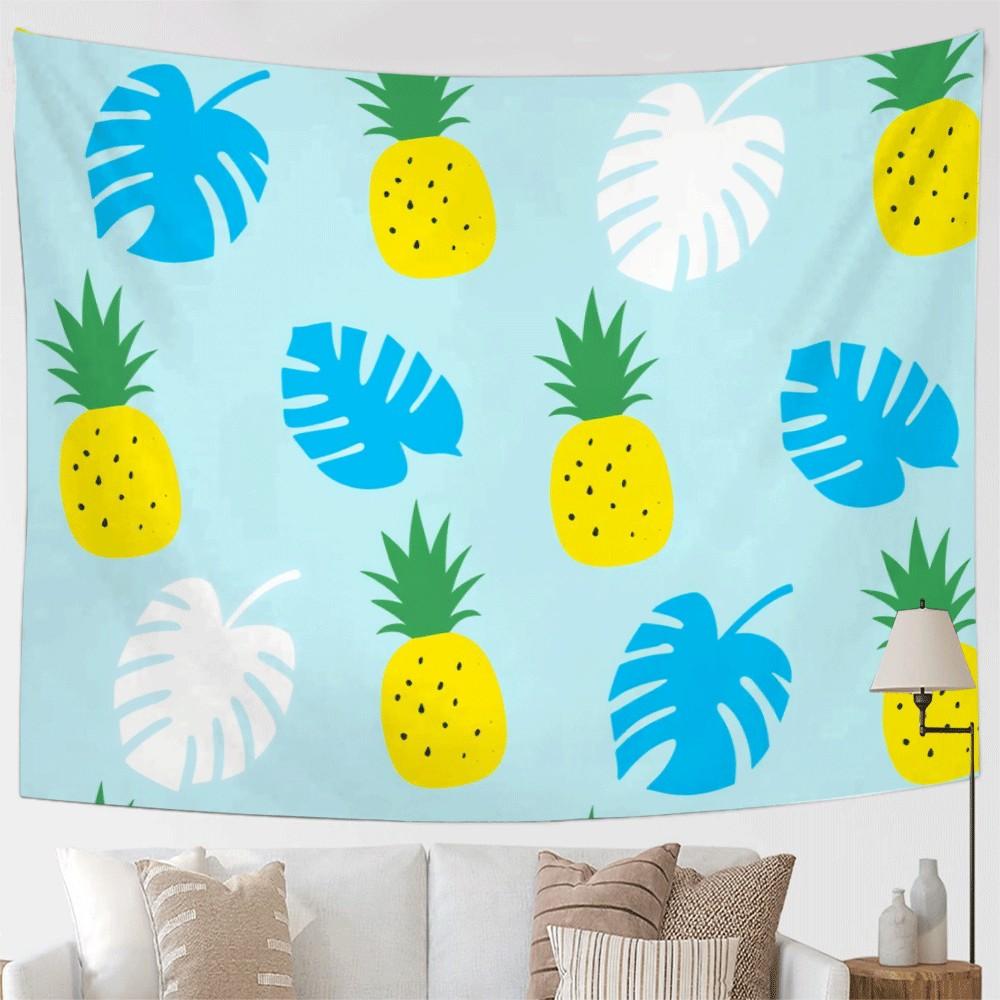 Summer Beach Party Decor Hanging Tapestry, Pineapple Turtle Shell Pattern, Suitable for Living Room, Multiple Sizes Available, Party Decoration