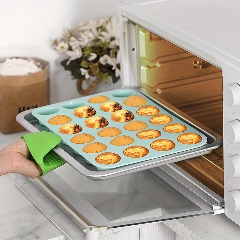 Mini Muffin Pan, Non-Stick Food Grade Baking Cupcake Pan, 24 Cavity Pudding Mold, Silicone Mold, Oven Accessories, Bakeware, Baking Tools, Kitchen Gadgets, Nonstick Cupcake Pans, Baking Utensils Supplies