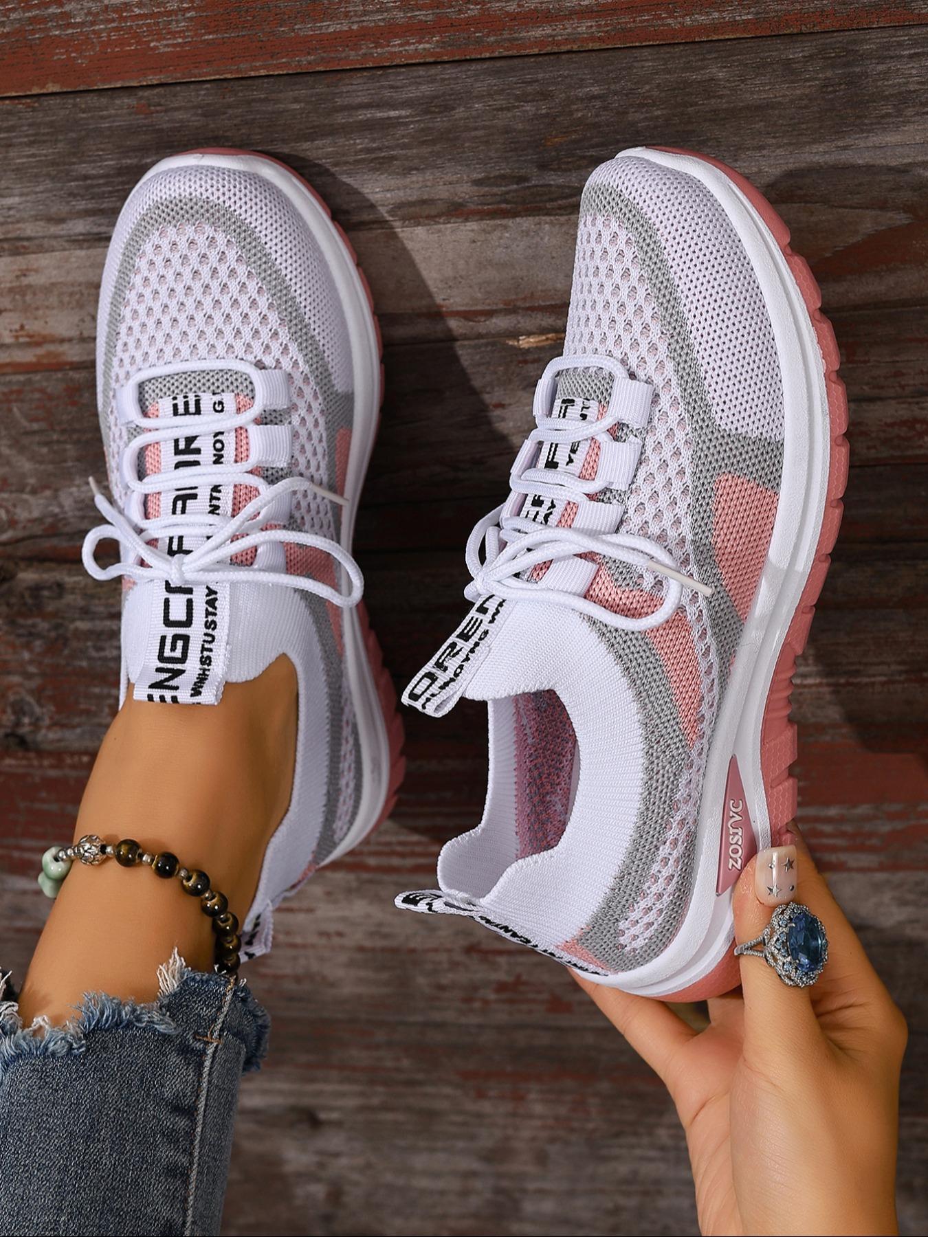 Women's Casual Sports Shoes, Large Size New Lightweight Soft Sole, Outdoor Comfort Anti-Slip Walking Shoes, Daily Lace-Up Low Top Running Shoes