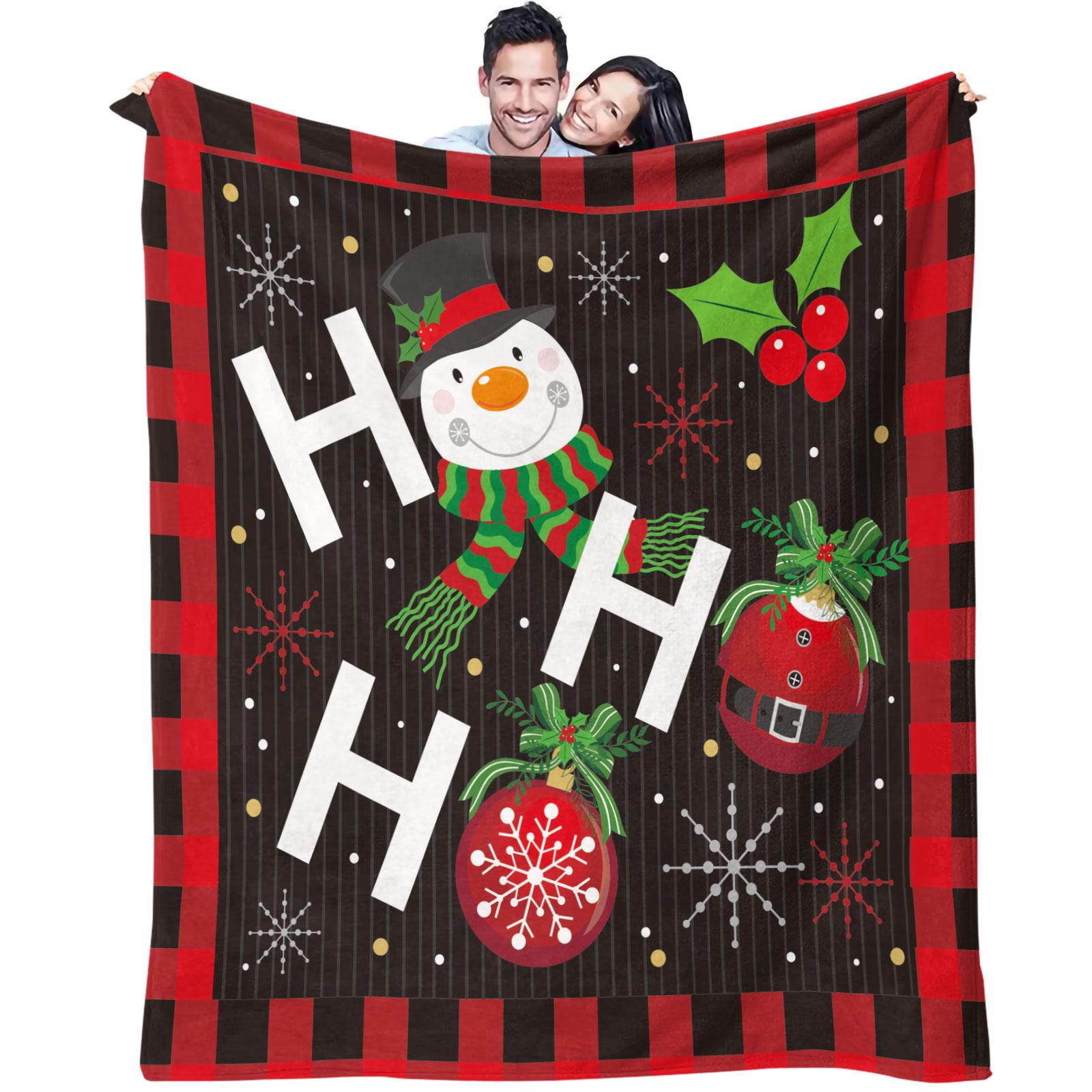 Christmas checkered stripe pattern, suitable for children and adults as Christmas holiday gifts, soft, warm and lightweight plush blanket, suitable for bed, sofa, car, room decoration
