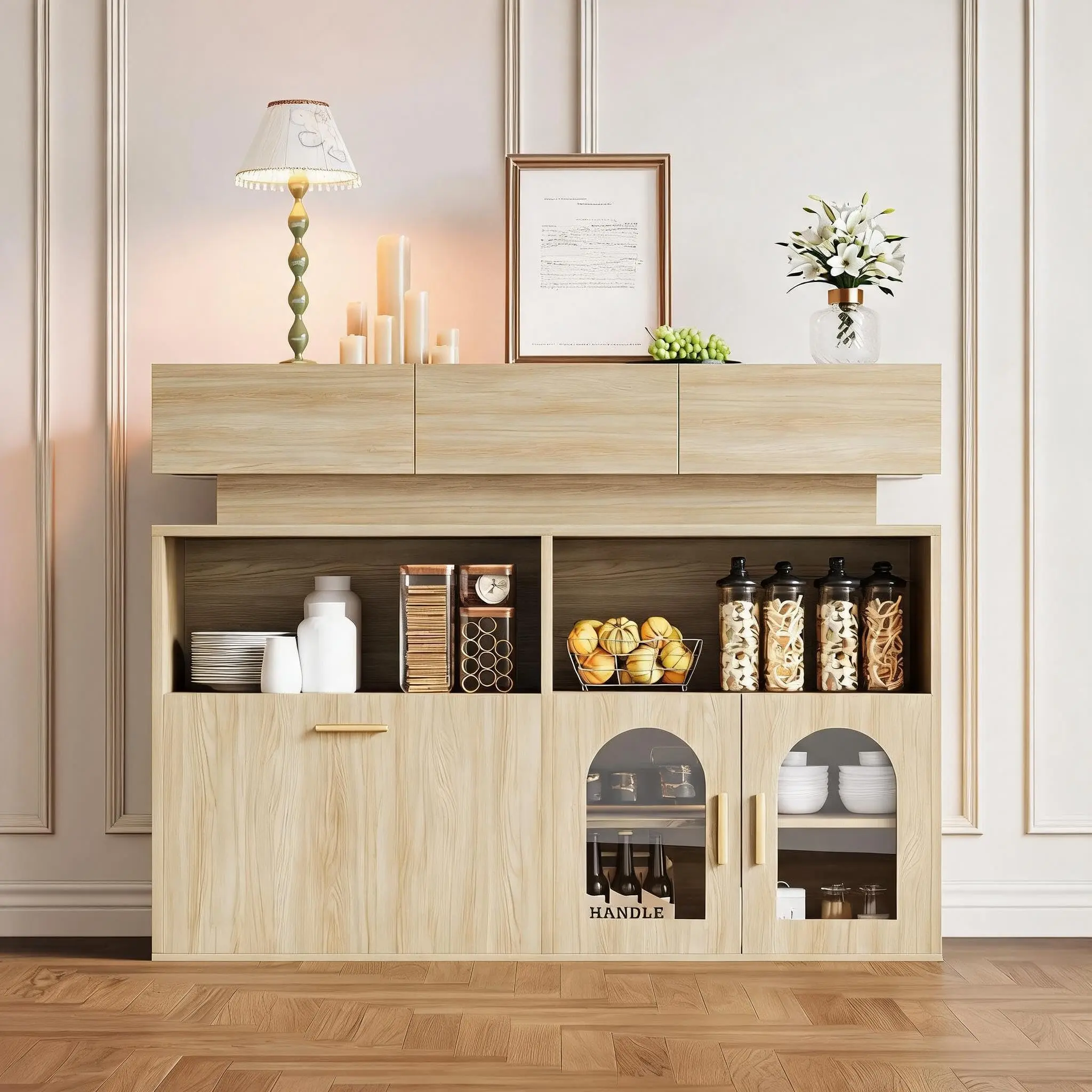 Natural wood color + white