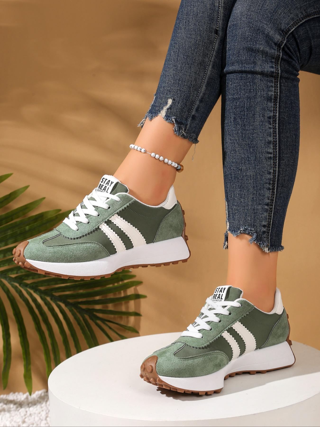 Women's Comfortable Lace-Up Sports Shoes, Lightweight Multi-Functional Casual Shoes, All-Season Wear, Anti-Slip Rubber Sole, Outdoor Sports Sneakers, Fashion Athletic Sneaker, Stylish Sneakers, All Seasons Sneakers