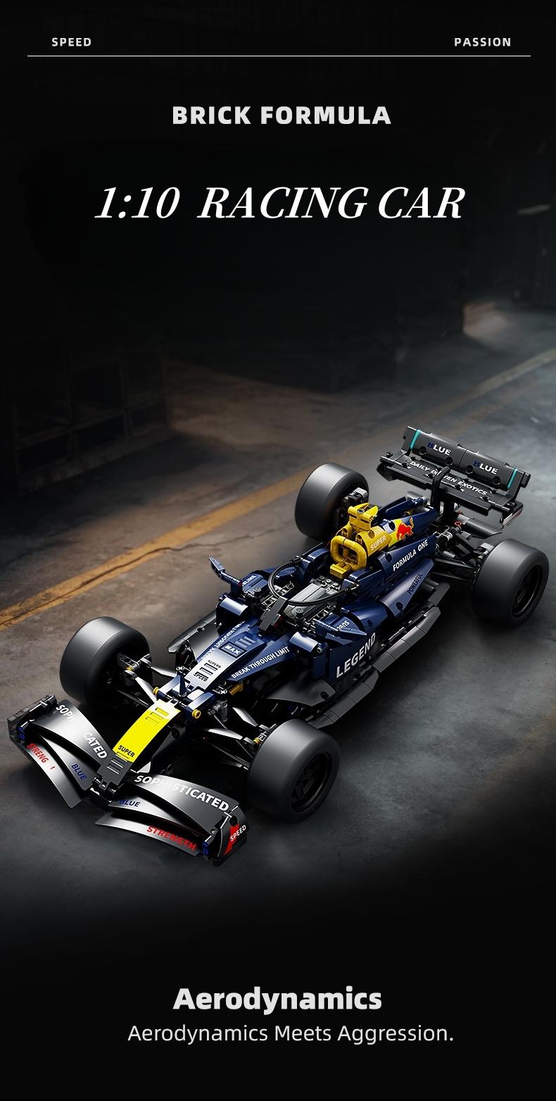 1:10 Classic Formula One F1 Building Model Set, Movie Inspired Bricks, Customizable Tech Toy, Adult Kids Holiday Gift, High Detail Collectible