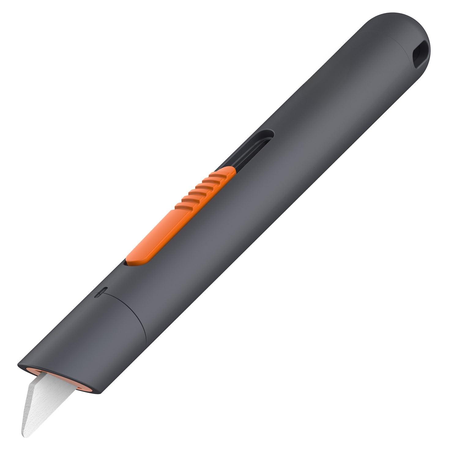 Pen Cutter, 3 Position Manual Blade, Cuts Packages, Cardboard Box, Stays Sharp up to 11x Longer Than Metal Blades