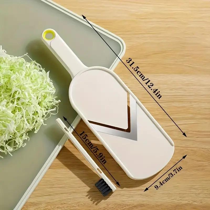 Multifunctional with Brush, Stainless Steel Blades, Durable Plastic Frame, Easy-To-Use Kitchen Tool for Home Cooking, Vegetable Cutter, Vegetable Cutting Slicer, Kitchen Gadgets
