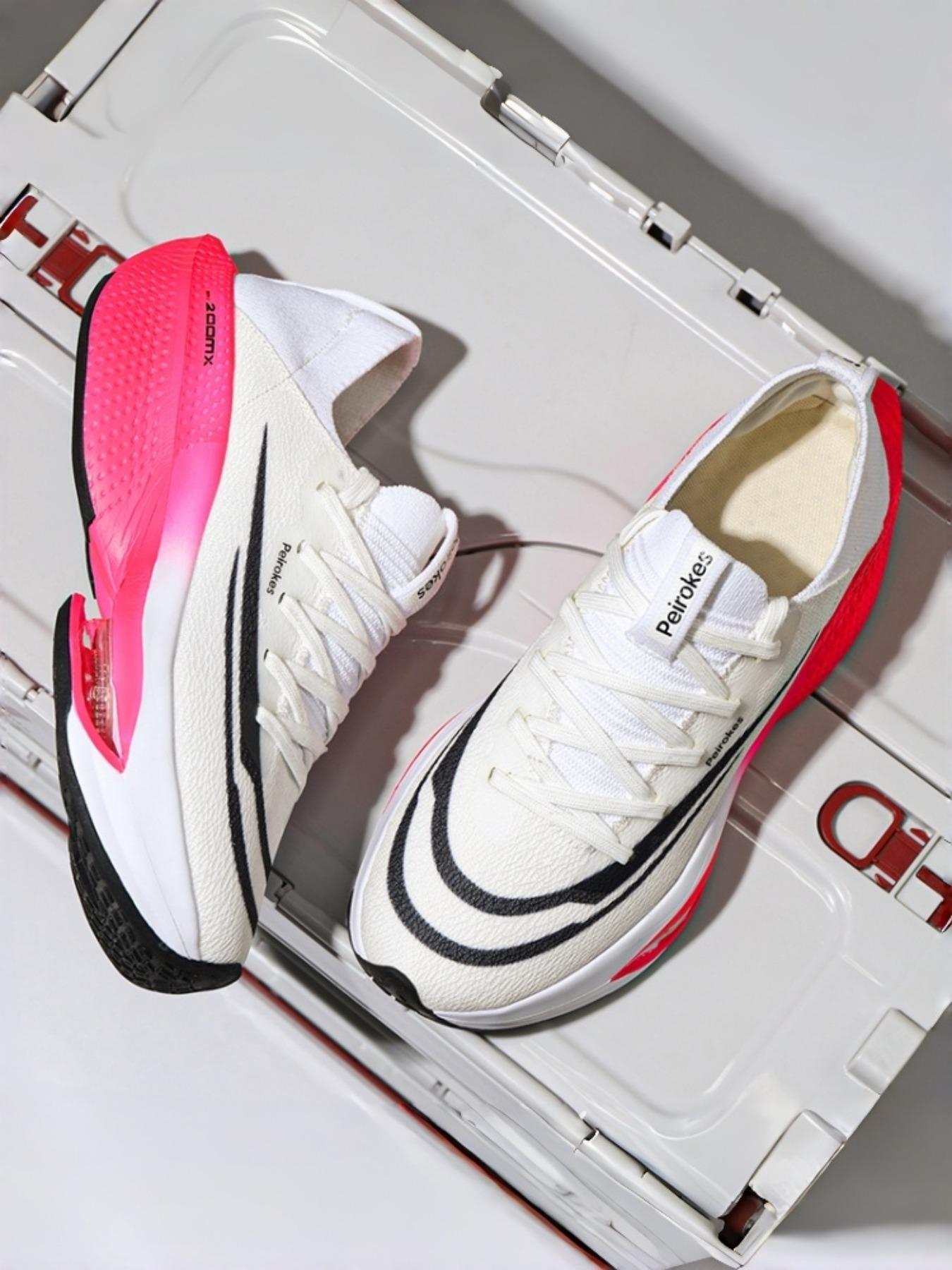 Unisex Sporty Running Shoes, Lightweight Shock Absorption, Breathable Textile Upper, Rubber Sole, Medium Width, All Seasons, Breathable Running Sneakers, Running Training Shoes