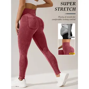 Solid Color Colored Seamless S Tight Pants with Soft and Unique Pocket Design, Making It Easy to Carry Mobile Phones And Other Items. Lt Is The Best Choice,,, And S Enthusiasts.
