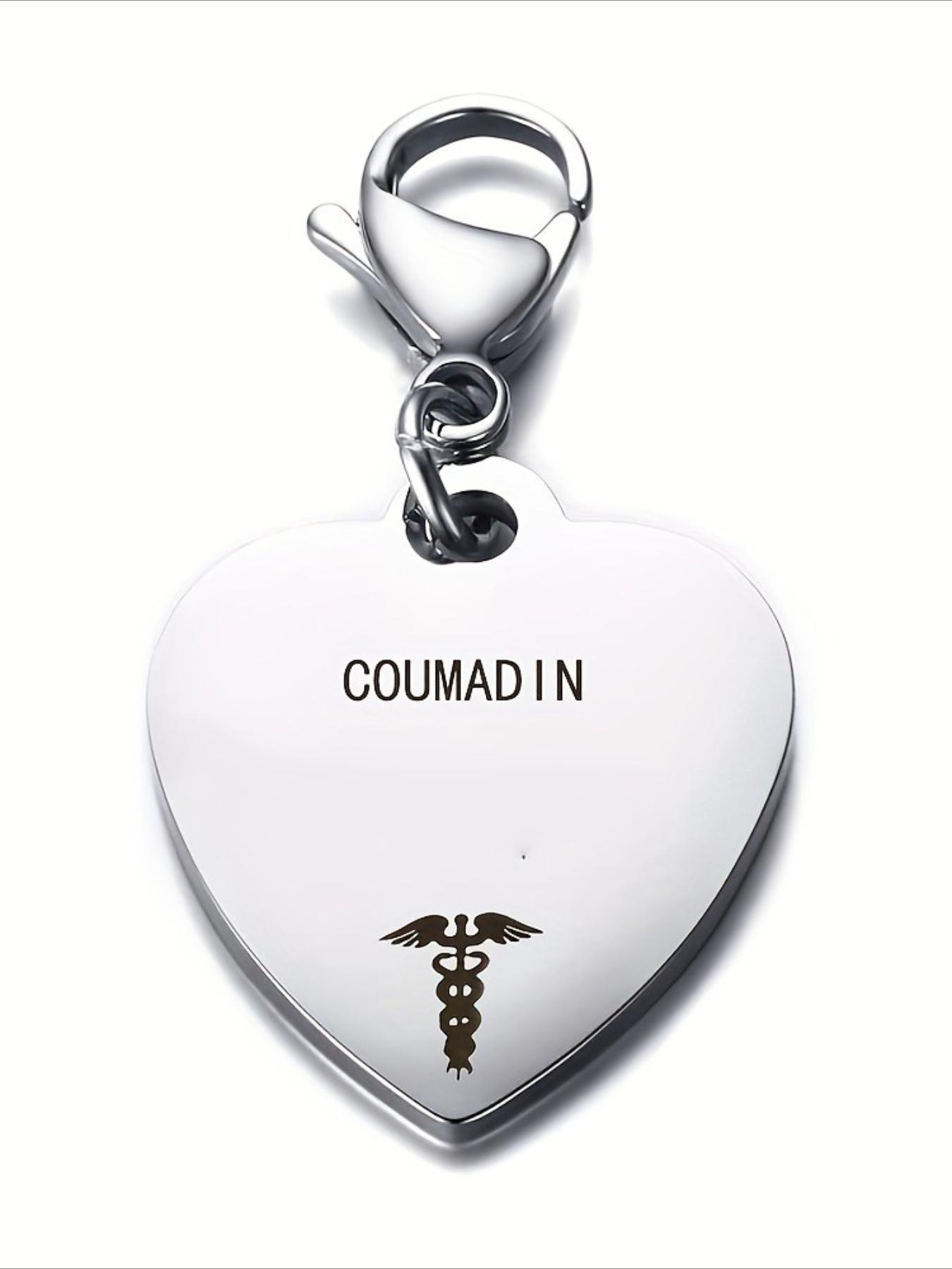 Unique Heart-Shaped Stainless Steel Medical ID Pendant Keyring - Engraved with Diabetes Type 1 & 2 Symbol, Ideal Gift for Men with Diabetes, Hypoallergenic, Durable, and Easy to Clean