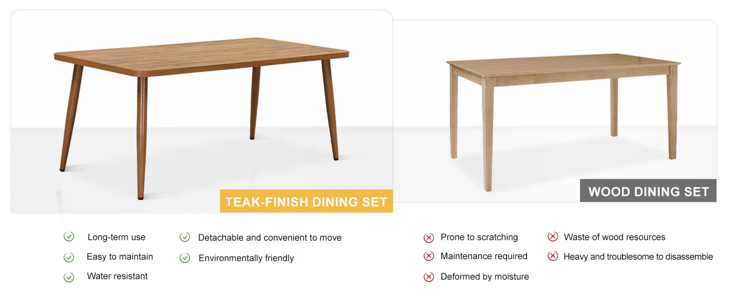 PURPLE LEAF 7/9/11 Pieces Patio Dining Set Cushions Wicker Outdoor Dining Table and Chairs