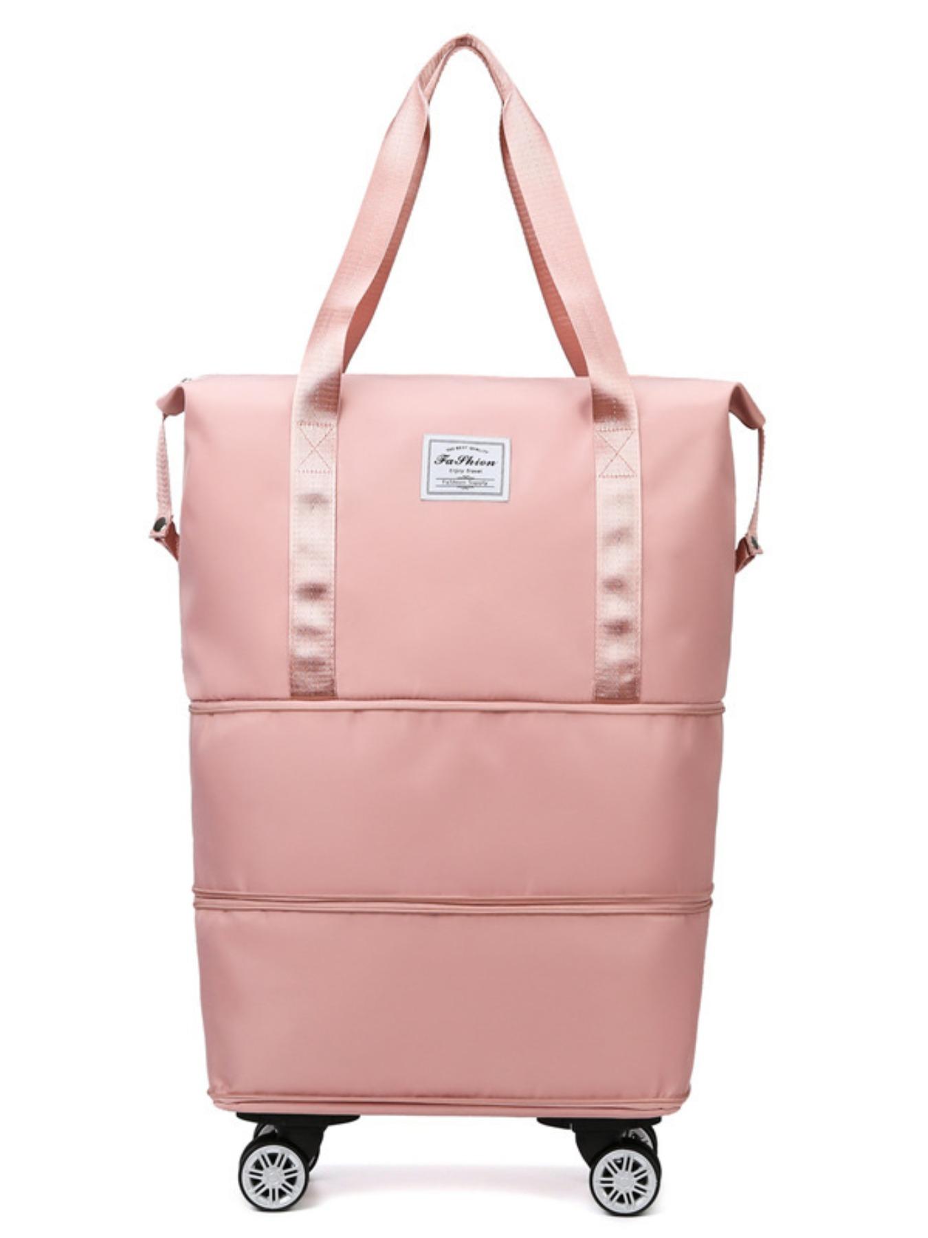 Large Capacity Travel Bag with Wheels, Student Business Trip Organizer, Waterproof Dry Wet Separation, Expandable Luggage Bag