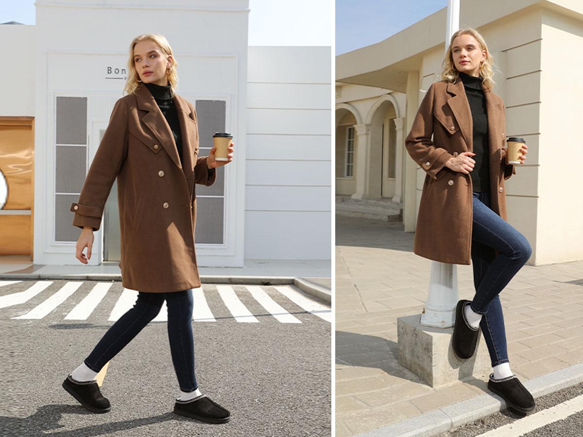 Women's Chestnut Fuzzy Cozy Short Ankle Suedette Slippers with Faux Fur Lining & Ultralight EVA Outsole for Indoor & Outdoor Use