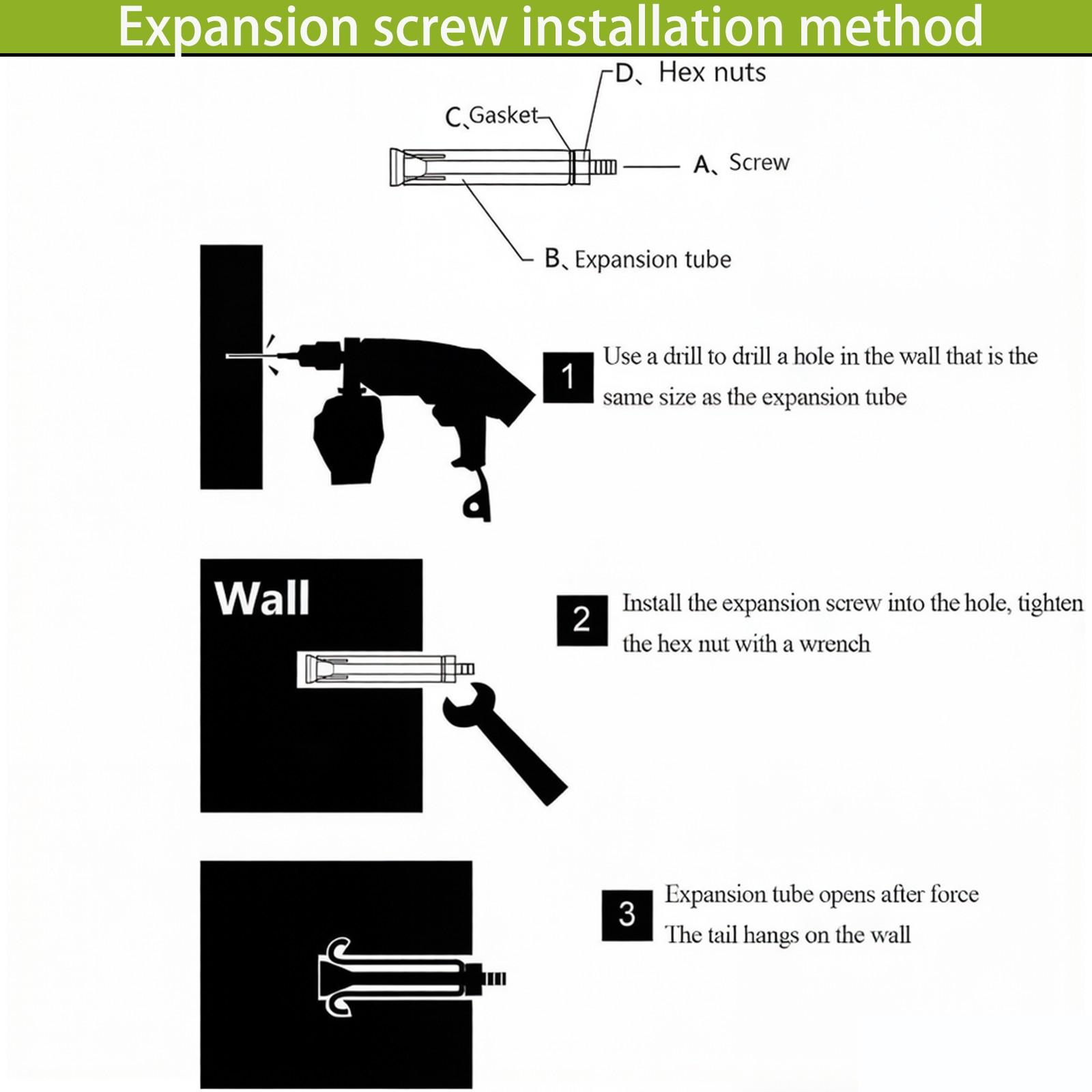 Rust Resistant Sleeve Anchors for Hollow Brick & Cinder Block, Carbon Steel Furniture Wall Anchor, Pre-Assembled Bolt Set, zinc Plated Expansion Anchors, Easy Install for Shelves & Cabinets, Multiple Usage Methods