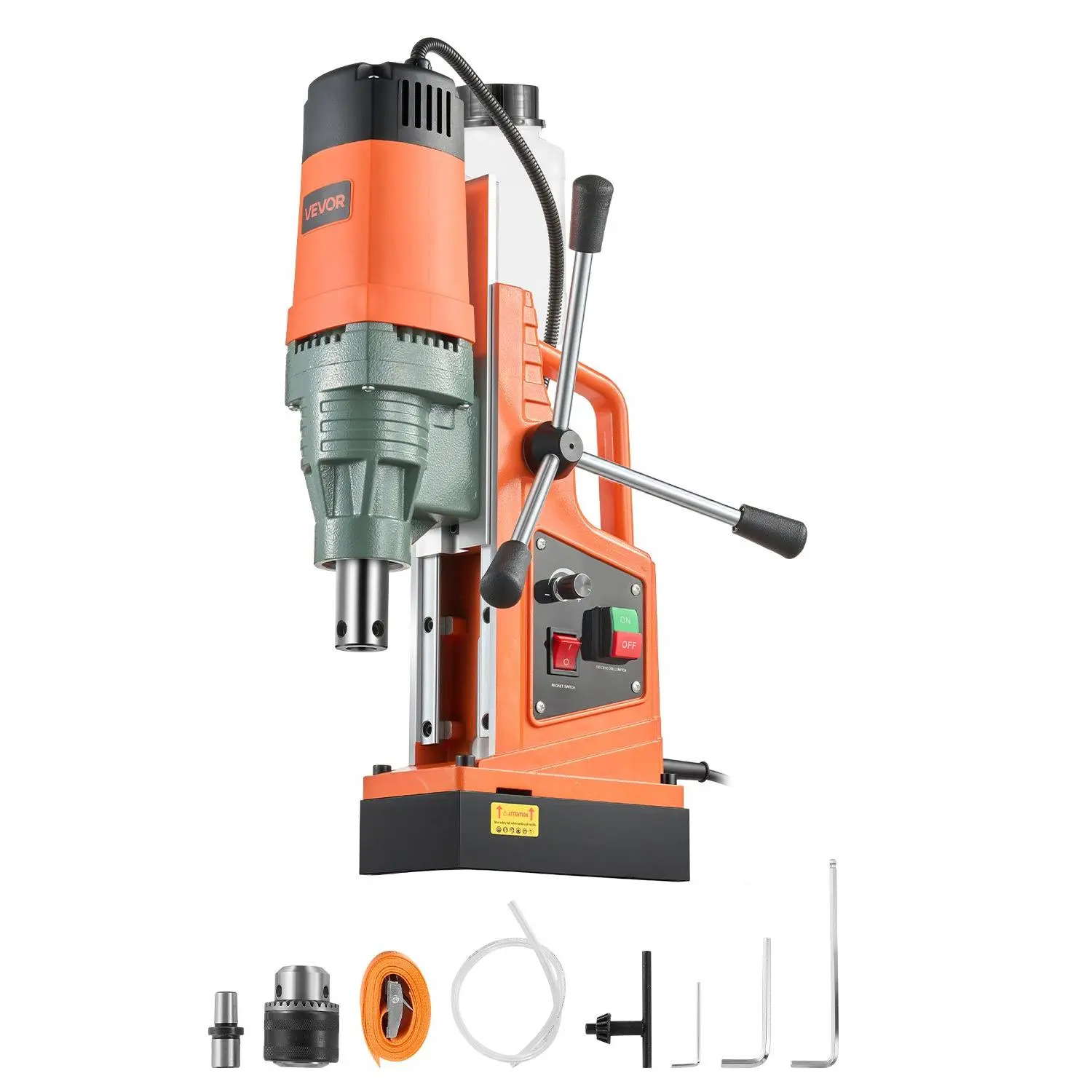 VEVOR Magnetic Drill, 1550W Motor 2 in Coring Diameter, 2922 lbf Magnetic Force, 0-550 RPM Variable Speed, Portable Electric Mag Drill Press Drilling Machine for Metal Surface, Home Improvement