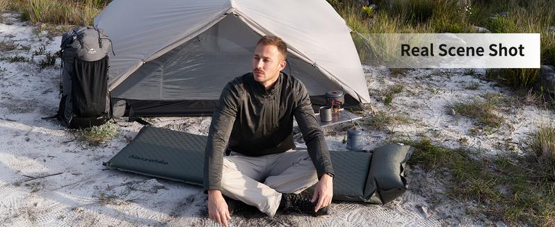 Naturehike Self-Inflating Sleeping Pad with/without Pillow, Ultra-Light, Waterproof Camping Mattress for Backpacking, Connectable for Multi-Person Use portable inflatable FathersDayGift