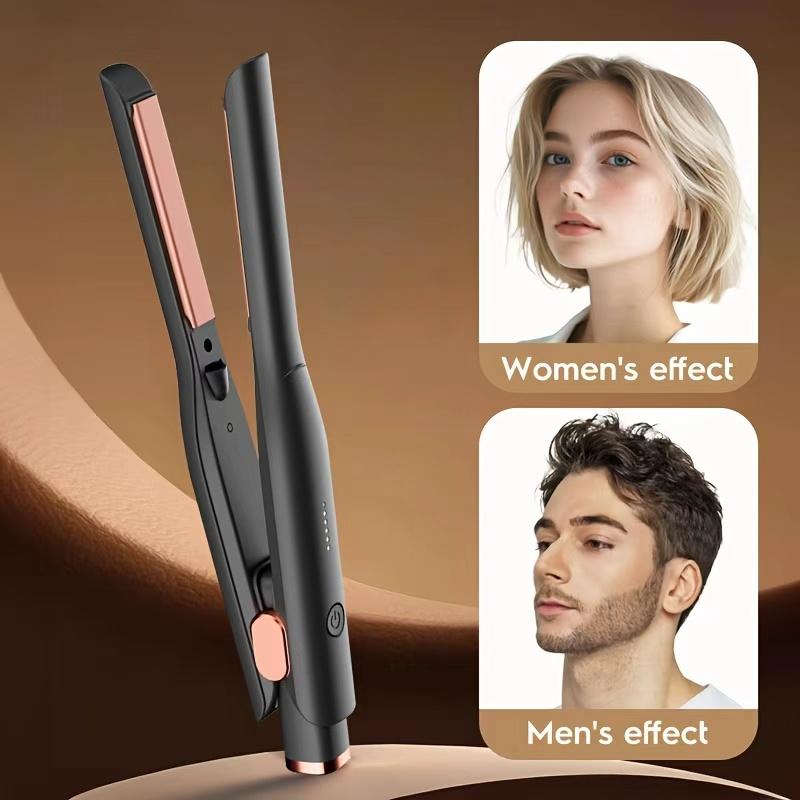 Portable Mini Hair Straightener, Straight and Curly Two-in-One Styling, Hair Styling Tool, Flat Iron for Short Hair
