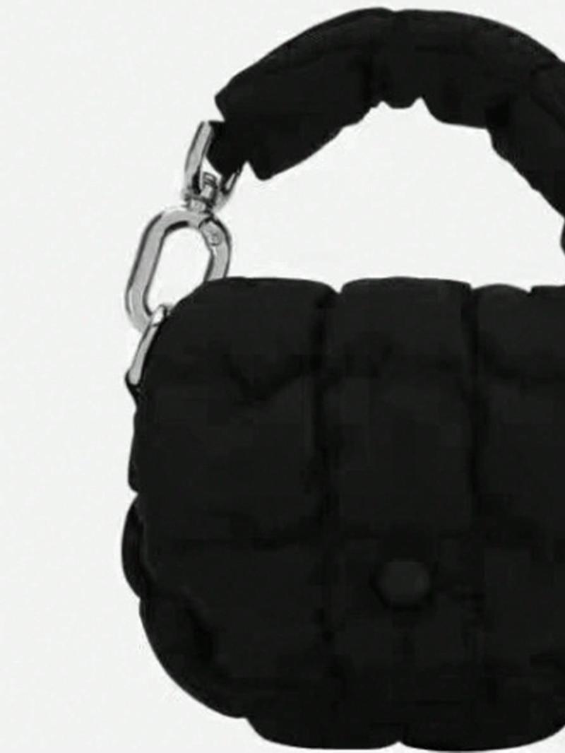 Women's Solid Color Ruched & Quilted Design Coin Purse, Fashionable Mini Handbag for Earphone & Key, Casual Trendy Versatile Coin Storage Bag, Elegant Minimalist Handbag