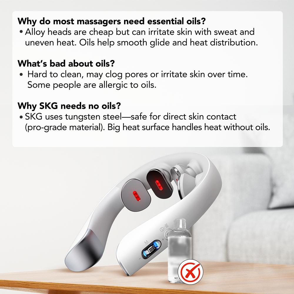 SKG K5-3 PRO Heated Neck Massager - Pulse EMS + Red Light + Vibration Traction, Portable 4D Design Neck Relaxer for Muscle Relaxation