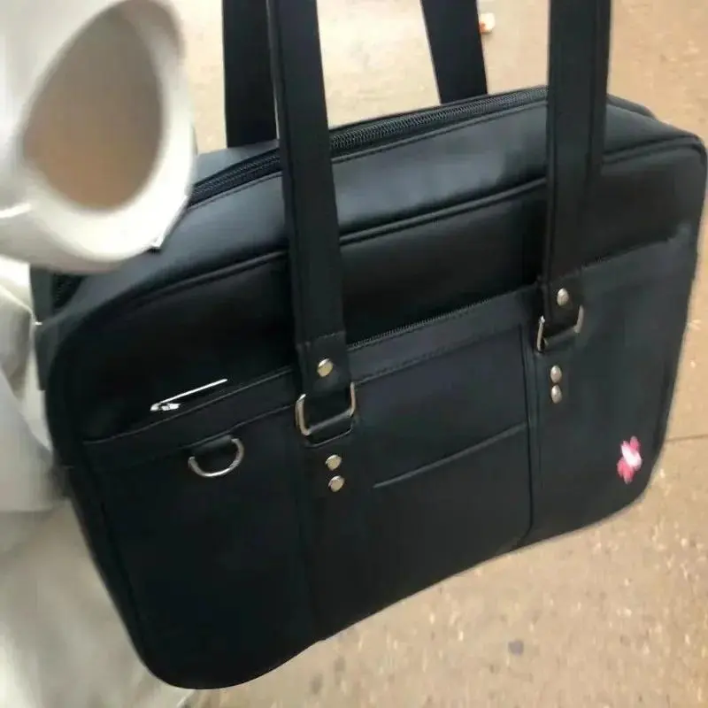 2024 New Women Japanese JK Uniform PU Bag Student Commuter School Bag Large Capacity One Shoulder Straddle Bags Handbag ToteBag