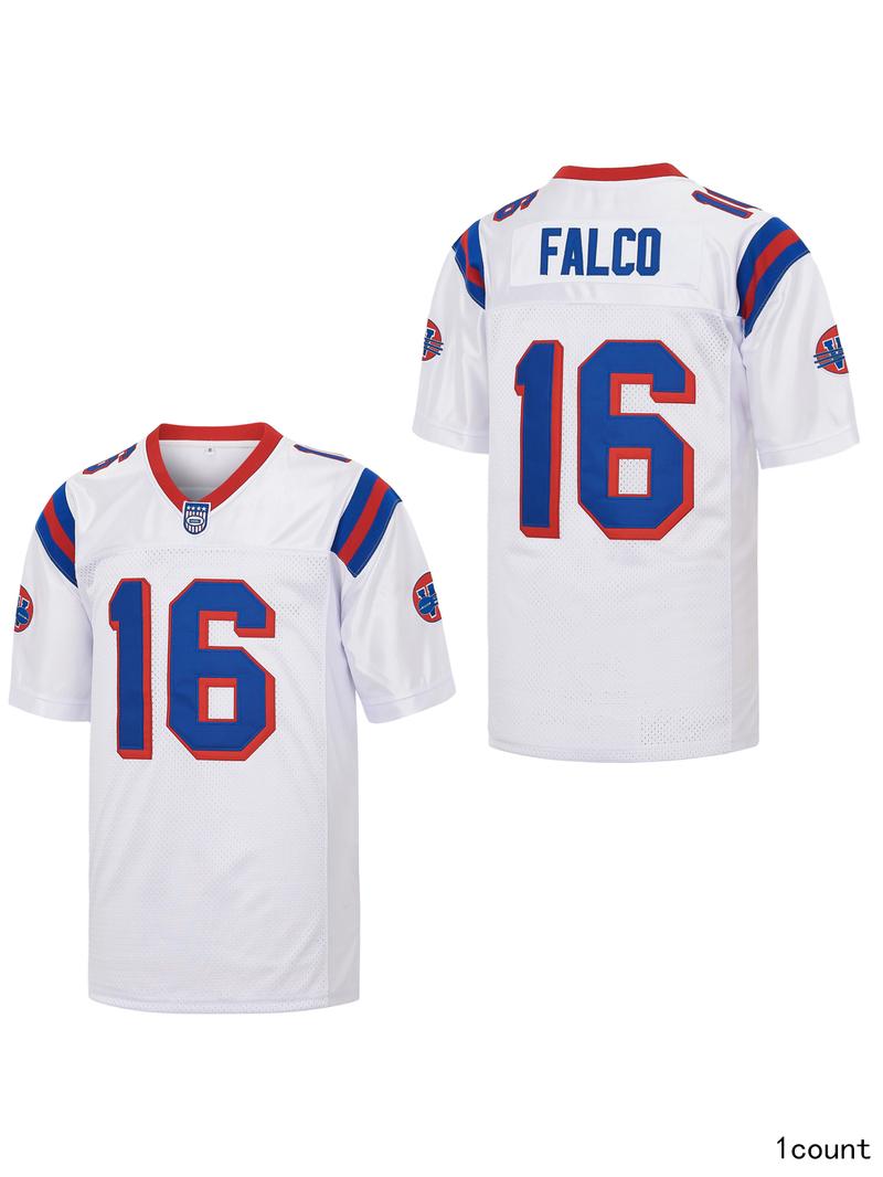 Men's American Football Jerseys #16 Movie Sports Jersey Shane Falco The Replacements Shirt Embroidery For Party Gameworn Jersey Coach Prime Red White S-3XL Polyester V-neck Mesh Ventilation Sports Top Competition Day Training Clothing
