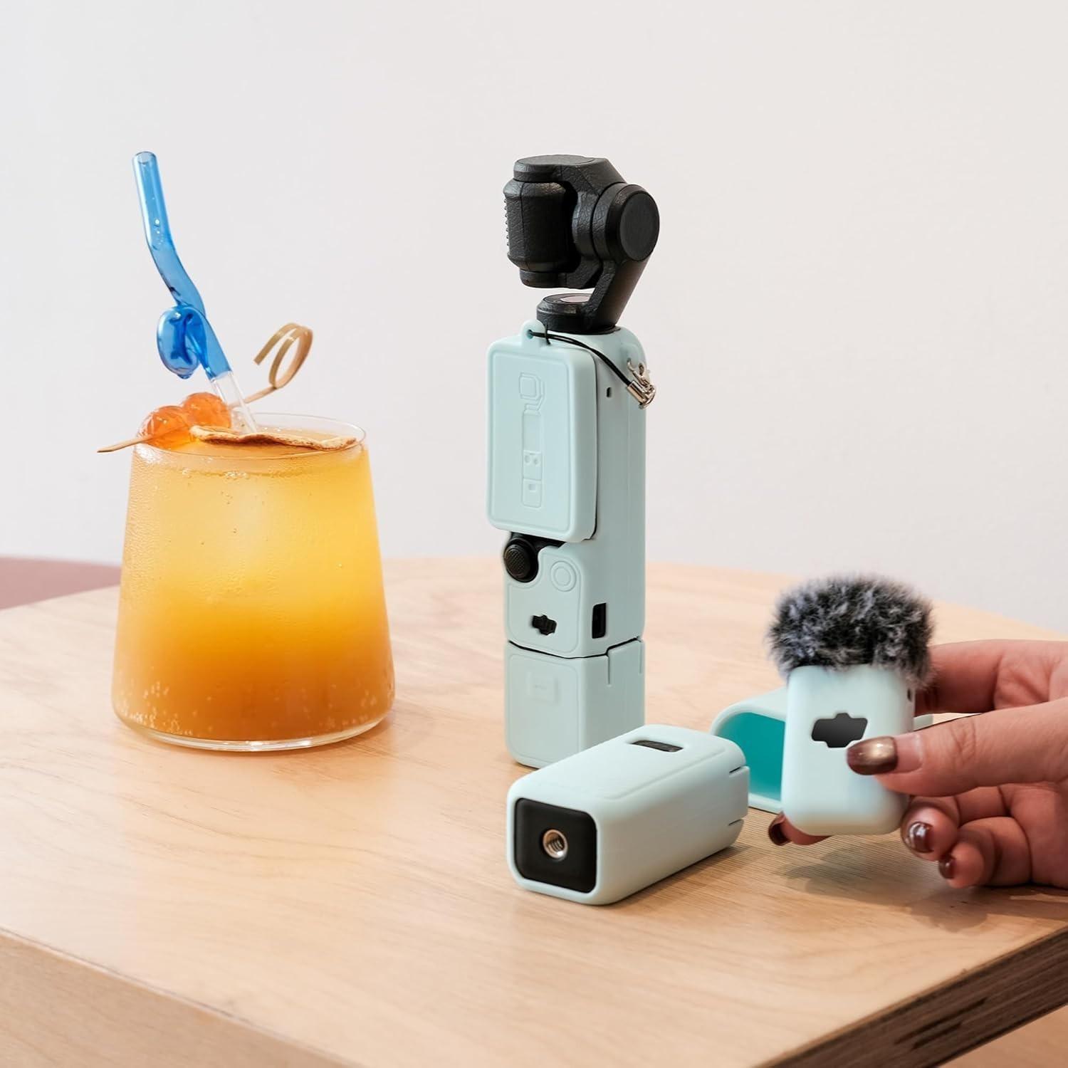 Case for Pocket 3/xtra Muse Camera, Soft Protective Case, Anti-Scratch, Slim Fit, Mic Cover, Screen Protector