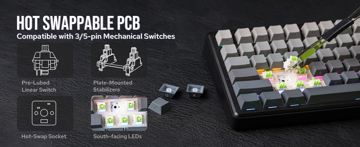 (NEW) Aula F75 MAX Wireless Mechanical Keyboard with TFT Screen and Knob, Gasket Gaming Keyboard in 75% Layout, Hot Swappable, RGB Backlight, for PC/Mac/Linux (Black Gradient) (NEW) Aula F75 MAX Wireless Mechanical Keyboard with TFT Screen and Knob, Gasket Gaming Keyboard in 75% Layout, Hot Swappable, RGB Backlight, for PC/Mac/Linux (Black Gradient)