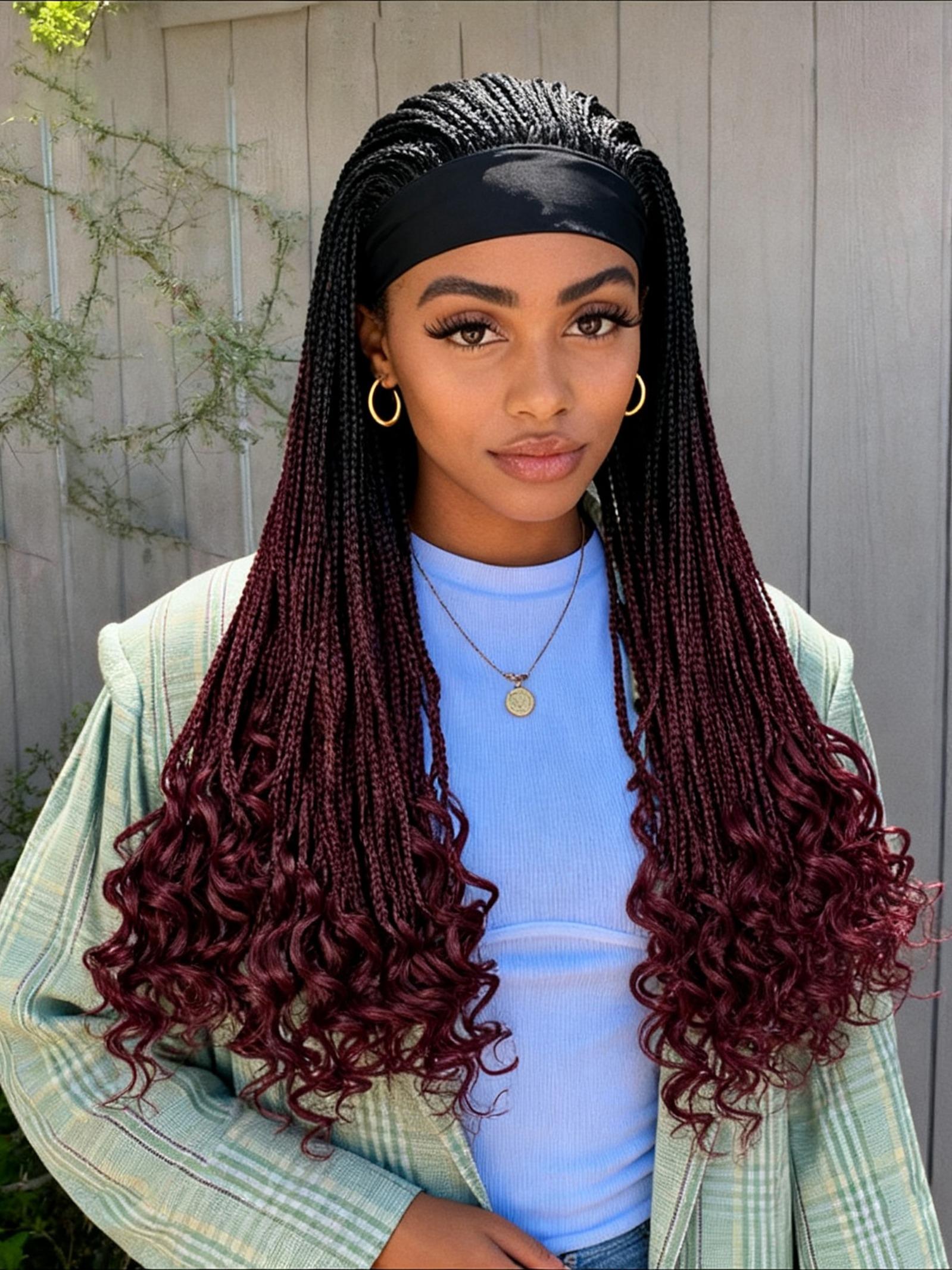 Fashion Ice Silk Braided Wig, Long Fine Cornrow Wave Tail, Easy Wear Daily Use, Stylish Artificial Hair Extension