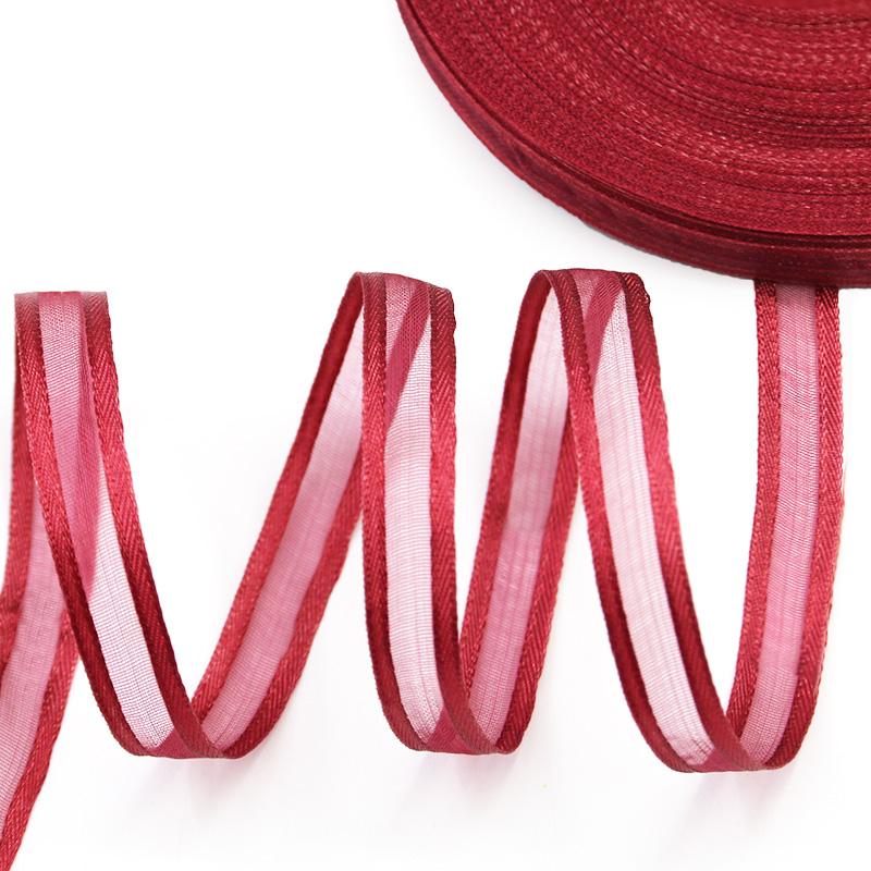 Handmade Ribbon Roll, 50m Long, 1cm Wide, Organza Semi-Transparent Design, Ideal for Gifts, Weddings, Crafts, DIY Projects Decoration