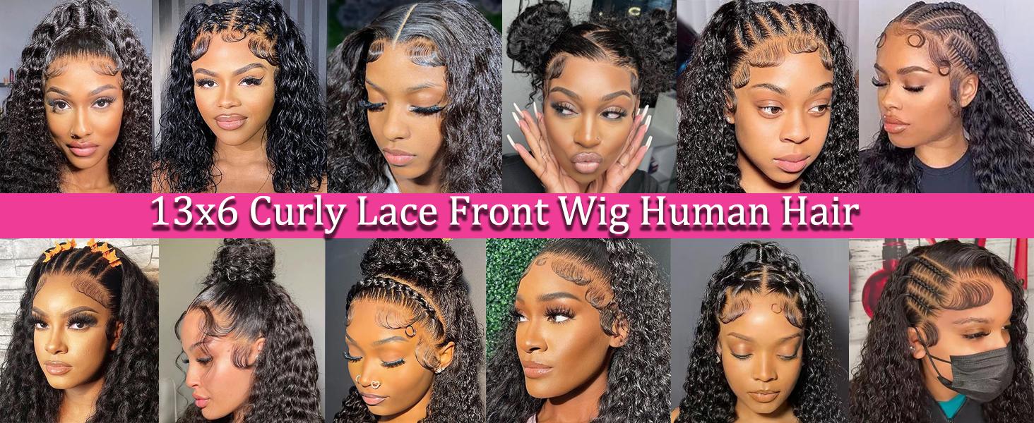 Deep Wave Lace Front Wigs Human Hair 200 Density 13x6 HD Lace Frontal Wigs Human Hair Pre Plucked Deep Curly Glueless Wigs Human Hair for Women Natural Black Deep Wave Lace Front Wigs Human Hair 200 Density 13x6 HD Lace Frontal Wigs Human Hair Pre Plucked Deep Curly Glueless Wigs Human Hair for Women Natural Black