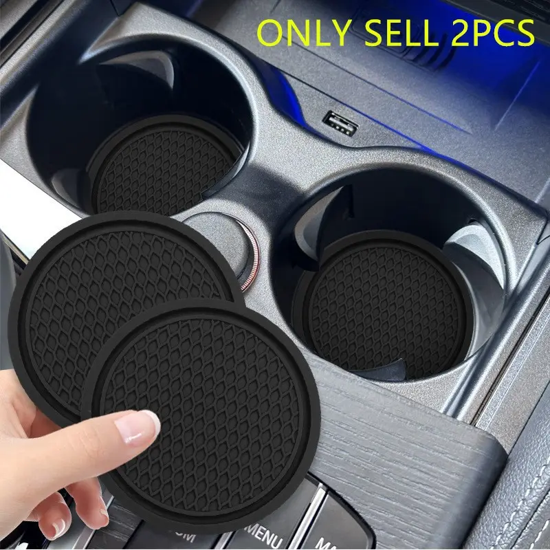 Car Cup Holder Coaster, 2 Counts Round Heat-Insulation Cup Mats, Universal Vehicle Non-Slip Car Cup Holder Pads, Car Mat Set, Car Interior Accessory, Car Auto Accessory, Cup Coasters For Car, Interior Car Accessories
