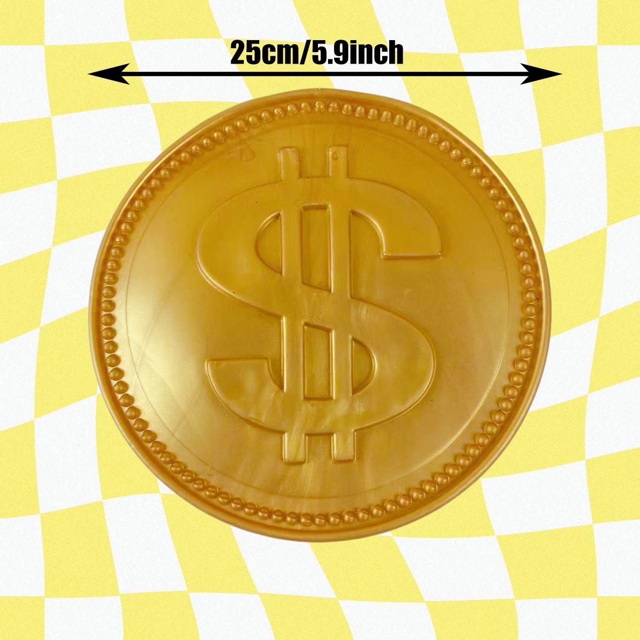 Simulation Dollar Stress Relief Toy, Large Gold Coin Soft Rebound Squeeze Fidget Fortune Toy, Healing Soft Pressure Relief Tool, Non-Edible Child Hand Mold Toy