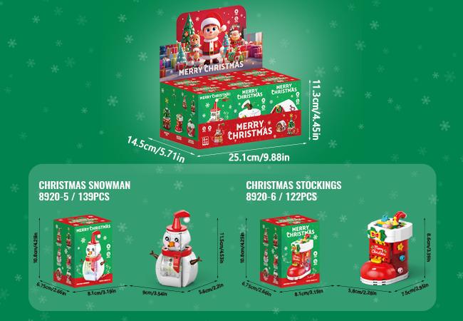 Festive Holiday Decor with SANTA CLAUS'S LUCKY BAG,CHRISTMAS APPLE HOUSE,CHRISTMAS HOUSE,CHRISTMAS TREE,CHRISTMAS SNOWMAN,CHRISTMAS STOCKINGS,With lights and music STEM Toy Christmas Gifts Boy/Girl gifts Decoration Ornaments Ornaments Decoration