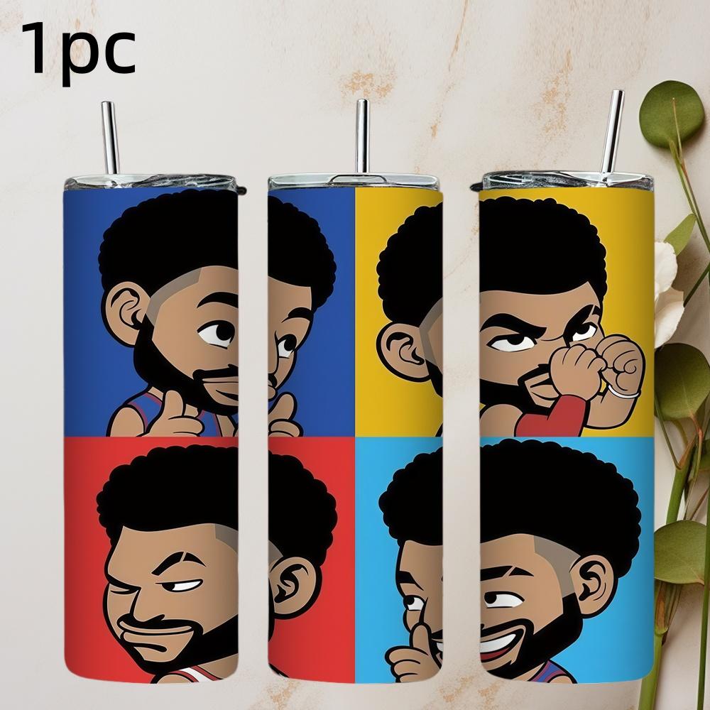 1pc Cute Cartoon Insulated Cup, Vacuum Dual-Layer Stainless Steel, Long-Lasting Heat and Cold, Portable Coffee Cup for Office and Travel