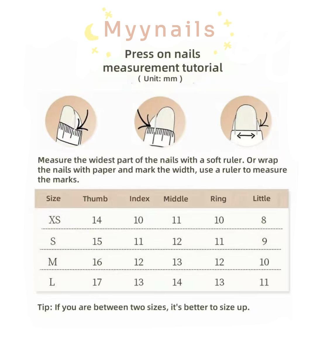 Mona:20sets handmade press-on nails selectable size and length random style