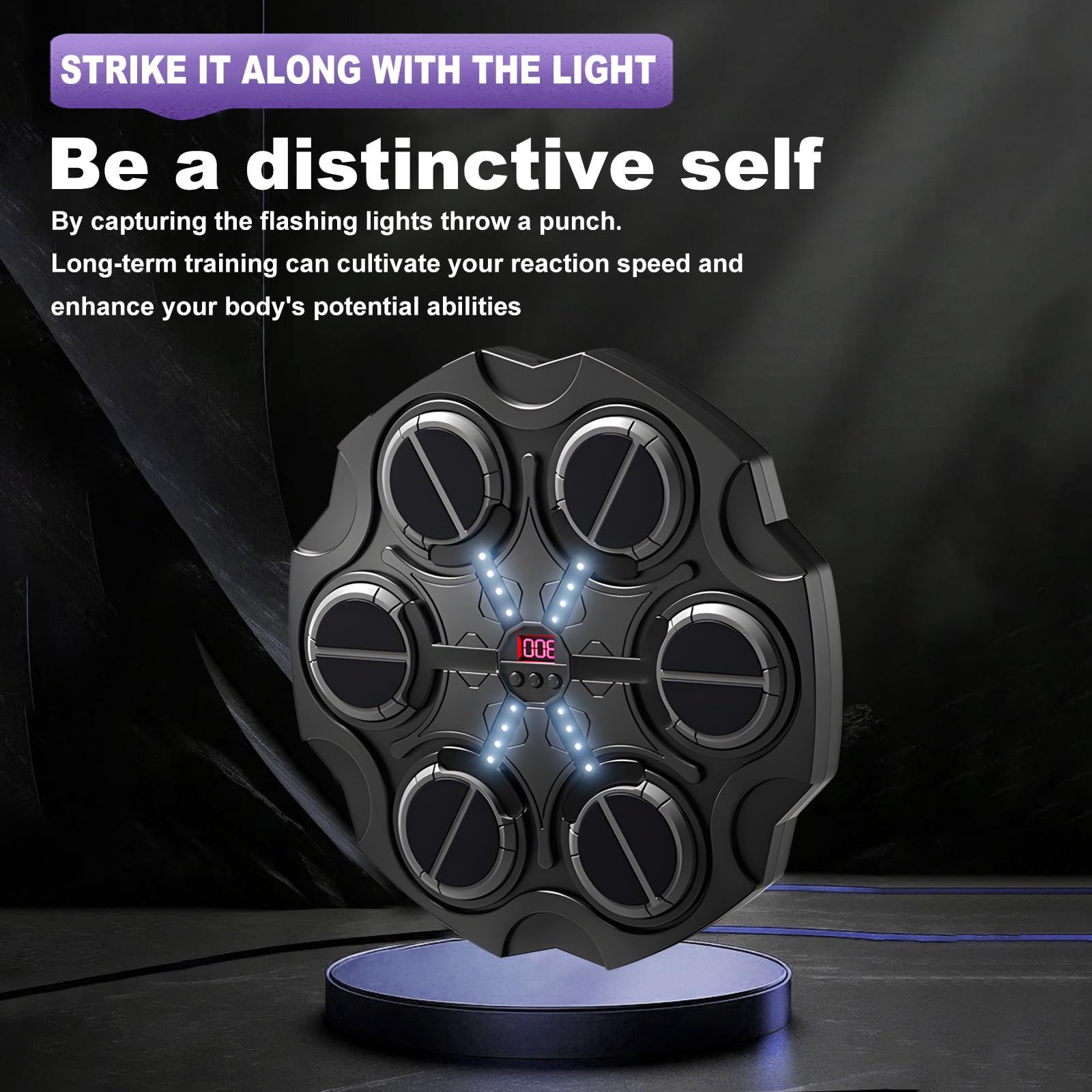 Music Boxing Machine Smart Bluetooth-compatible Wall-Mounted Kids Training Equipment, Electronic Punching Target, Boxing Speed Trainer, Includes Gloves, Perfect Gift for Boys & Girls Boxing Set