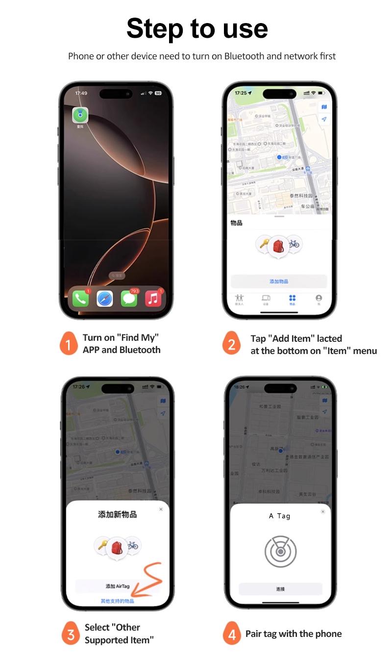 Smart Tracker Tag Item Finder 1Pack, Compatible with Apple Find My APP (iOS Only), Replaceable Battery, Suitable for Luggage, Bags, Wallets, Backpacks, Keys